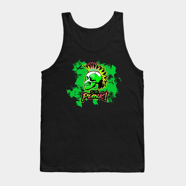 F***ing Punk! - Mohawk Skull Tank Top by Daily Detour